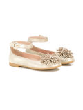 pom pom appliqué ballerinas