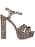 snakeskin effect sandals 