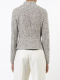 off centre zip tweed jacket 