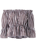 off shoulder checked top 