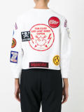 patch three-quarter sleeved sweatshirt 