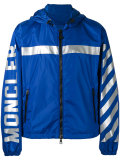 stripe hooded jacket