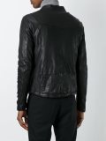 zipped leather jacket