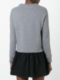 birds patch flared dress