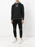 layered fishnet sports hoodie