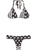 print halterneck bikini