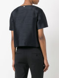 cropped collarless jacket 