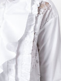 ruffled trim pleated shirt