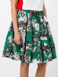 multiple print gathered skirt