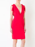 v-neck fitted dress