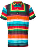 geometric striped polo shirt