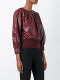 pleated cropped blouse