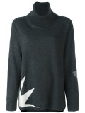 star print roll neck top