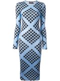 diamond print spotted dress
