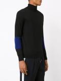 contrast sleeve turtleneck jumper