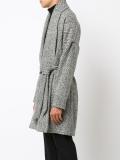 melange belted cardigan coat