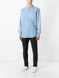 mandarin neck denim shirt