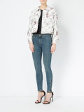 distressed floral jacket