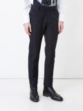 textured slim fit trousers