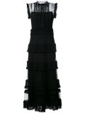lace-detail ruffle maxi dress