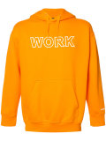 'work' print hoodie