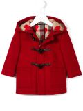check detail duffle coat