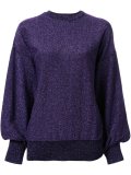 glitter effect cuff sleeve sweatshirt