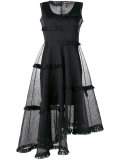 asymmetric sheer layer dress
