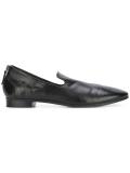 back zip pointed slippers