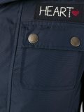 patched flared hooded jacket
