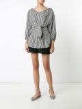 drawstring striped blouse  