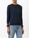 lurex ruffle trim jumper