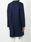 collarless buttoned coat