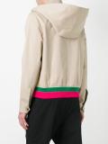 stripe hem hooded jacket