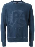 faded logo print sweatshirt