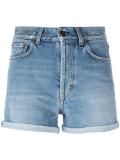stonewashed denim shorts