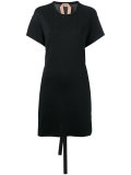 sheer panel ruffle dress 
