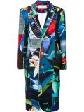 multi-print buttoned coat