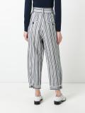high-rise cropped striped trousers
