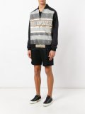 printed panel bomber jacket