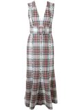 checked midi dress