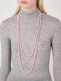 faux pearl double strand necklace