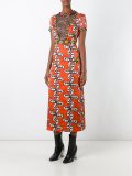'African wax' print lace effect dress