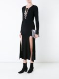 lace-up detail knitted dress