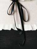 ruffled panel knit blouse