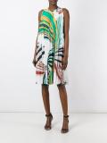 geometric print pleated dress