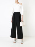 pleated high-waisted trousers