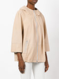 high shine trim hooded jacket 