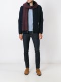 lined cable cardigan