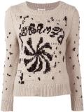 embellished round neck jumper